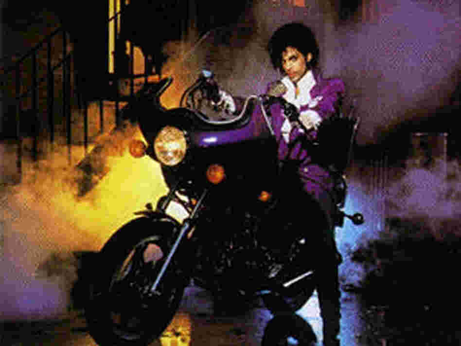 Prince on the cover of Purple Rain. Prince on the cover of Purple Rain.