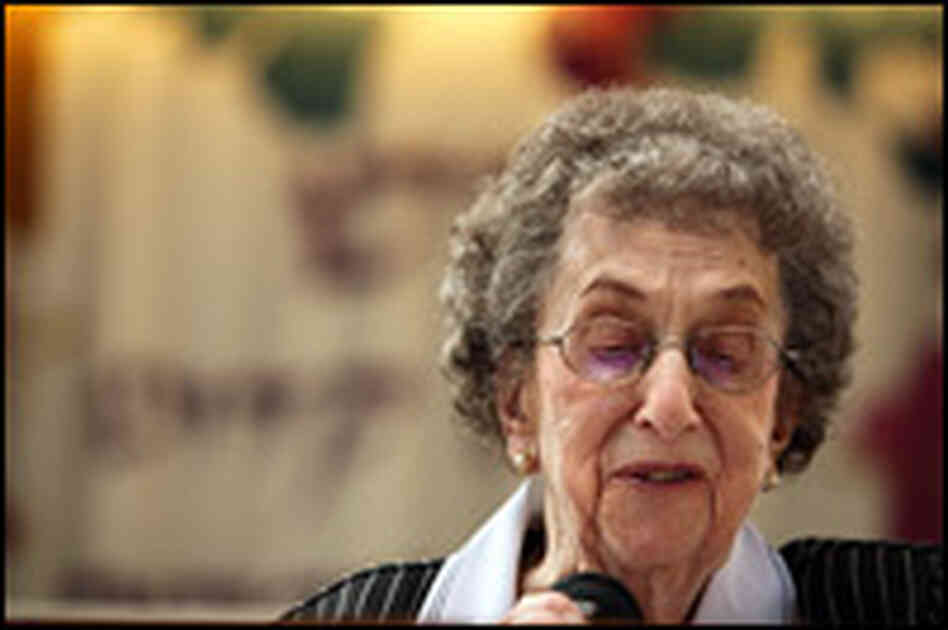 Flo Wish, 91, practices for her bat mitzvah on March 22.