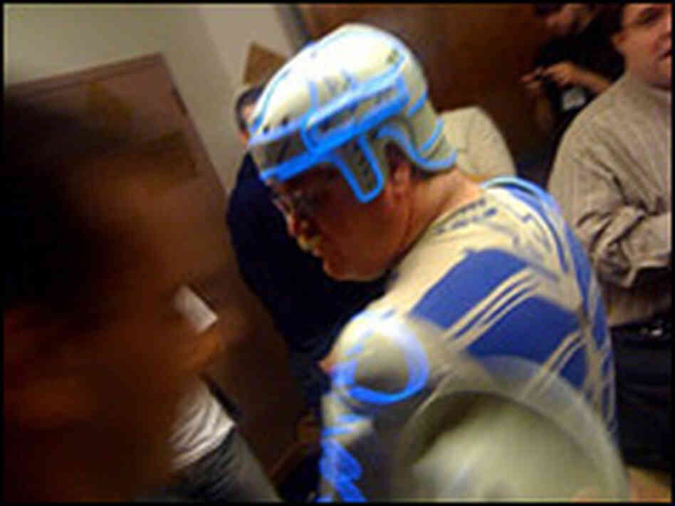 Tron Guy had to instruct the many photographers taking his picture at ROFL Con 2008 not to use flash Tron Guy had to instruct the many photographers taking his picture at ROFL Con 2008 not to use flash