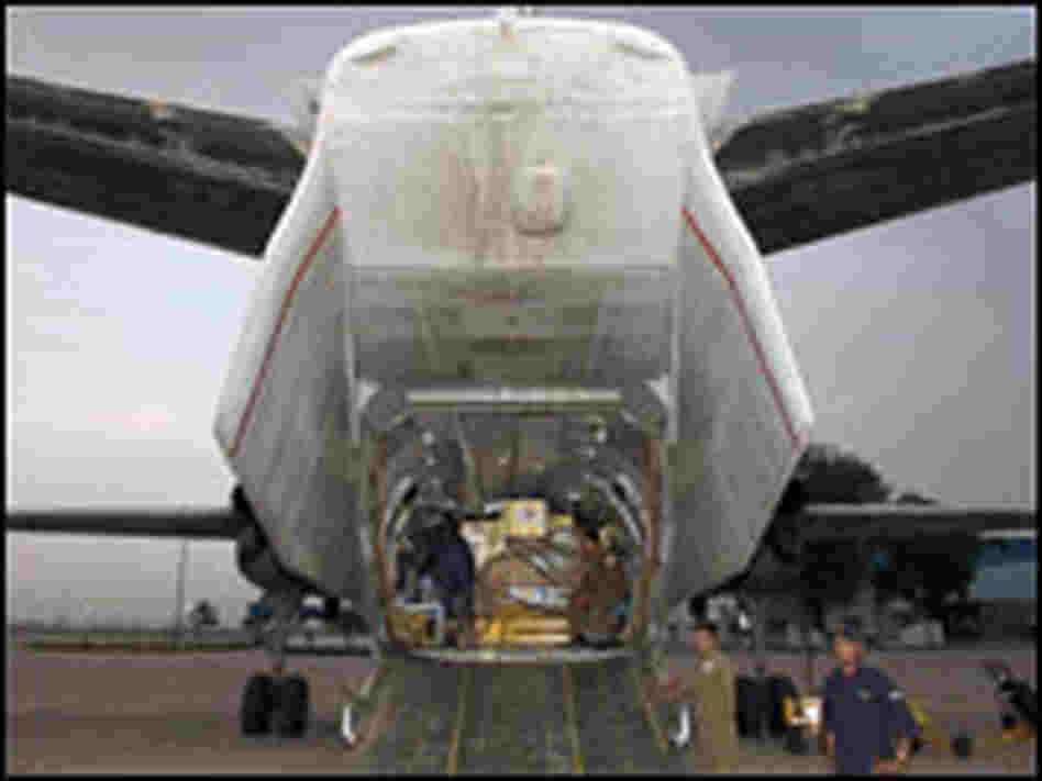 Relief supplies bound for cyclone-ravaged Myanmar are loaded in Delhi, India. Relief supplies bound for cyclone-ravaged Myanmar are loaded in Delhi, India.