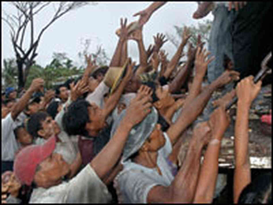 Cyclone survivors in Bogalay Cyclone survivors in Bogalay