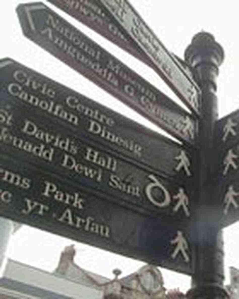 Signs in both English and Welsh Signs in both English and Welsh