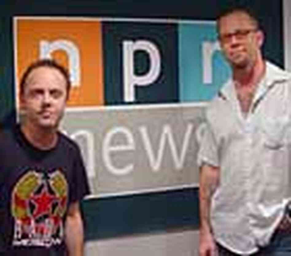 Lars Ulrich, left, and James Hetfield in NPR's New York City bureau. Lars Ulrich, left, and James Hetfield in NPR's New York City bureau.