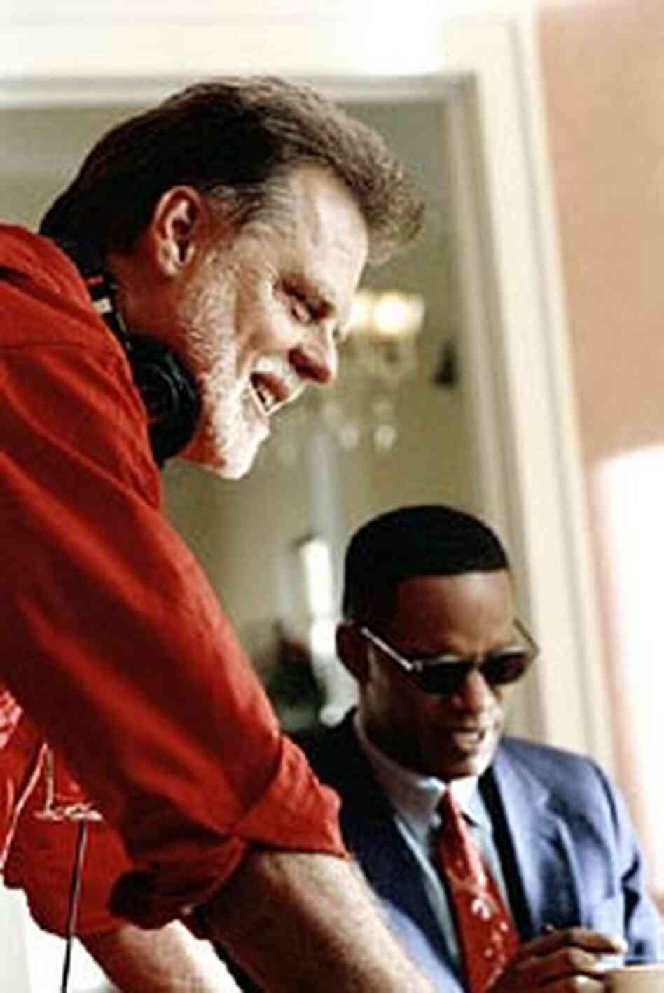 Taylor Hackford, left, and Jamie Foxx on the set of 'Ray' Taylor Hackford, left, and Jamie Foxx on the set of 'Ray'