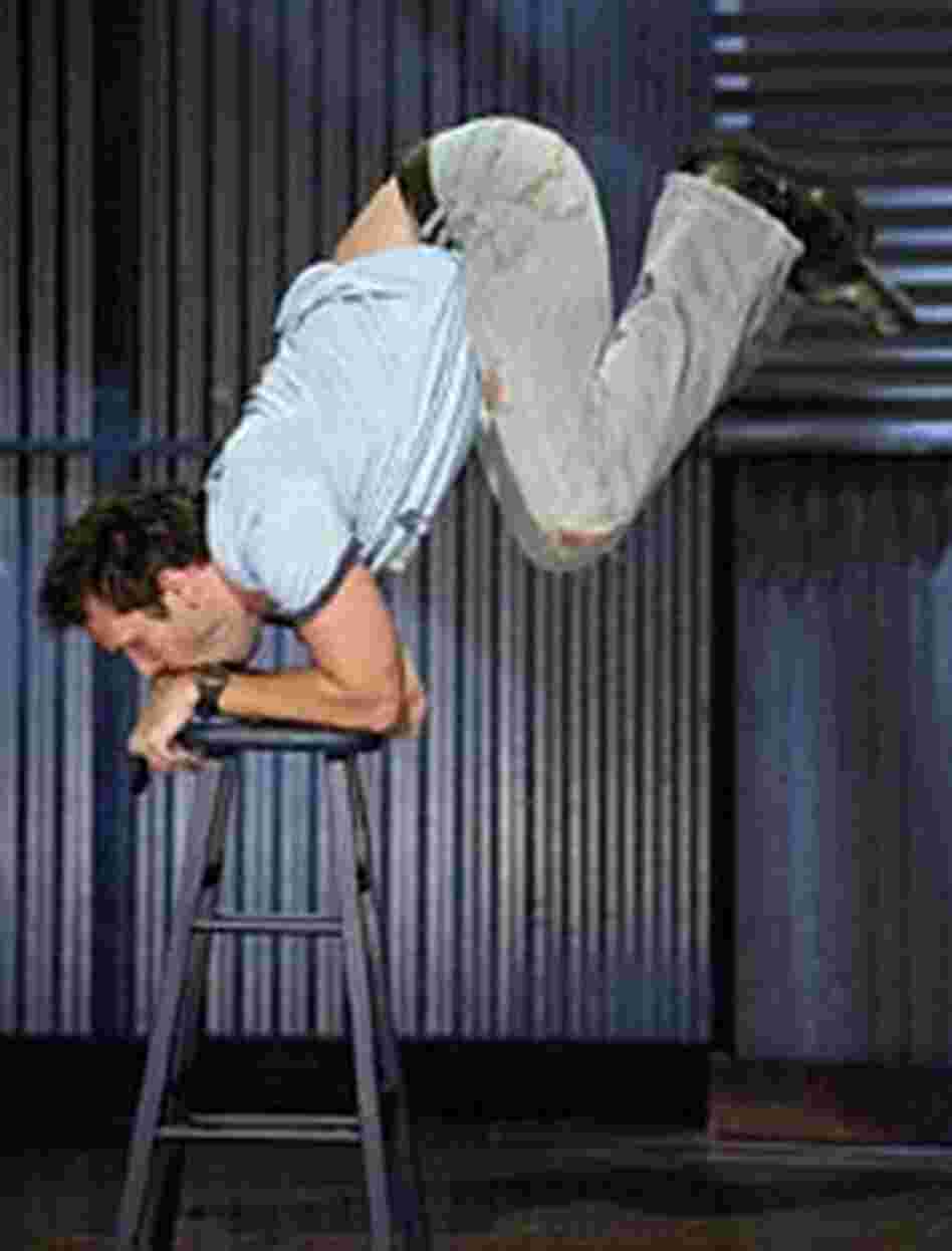 Physical comedy is a signature part of Dane Cook's stage act. Physical comedy is a signature part of Dane Cook's stage act.