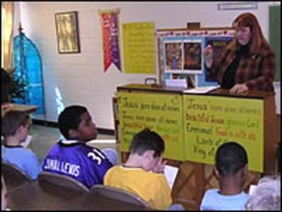 Lynda Baker-Sheffer's third grade weekday religious education class in Staunton, Va. Lynda Baker-Sheffer's third grade weekday religious education class in Staunton, Va.