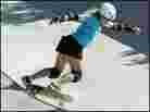 Barbara Odanaka shreds an outdoor skateboard park. Barbara Odanaka shreds an outdoor skateboard park.