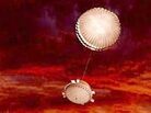 Artist's conception of the Huygens probe nearing the surface of Titan, Saturn's largest moon. Artist's conception of the Huygens probe nearing the surface of Titan, Saturn's largest moon.