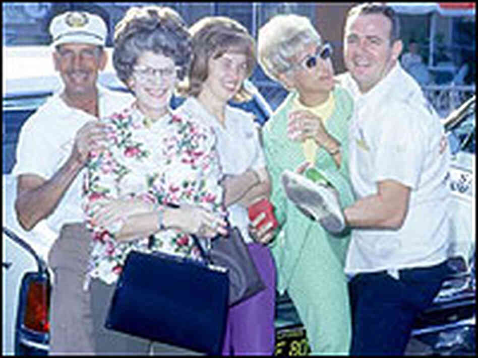 People clown outside the Cavalier Motor Inn in Whittier, Calif., 1964. People clown outside the Cavalier Motor Inn in Whittier, Calif., 1964.