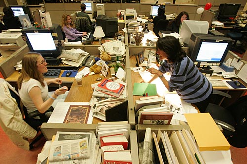 Bernadette Fay, a Friday section editor, talks with Alicia Parlette