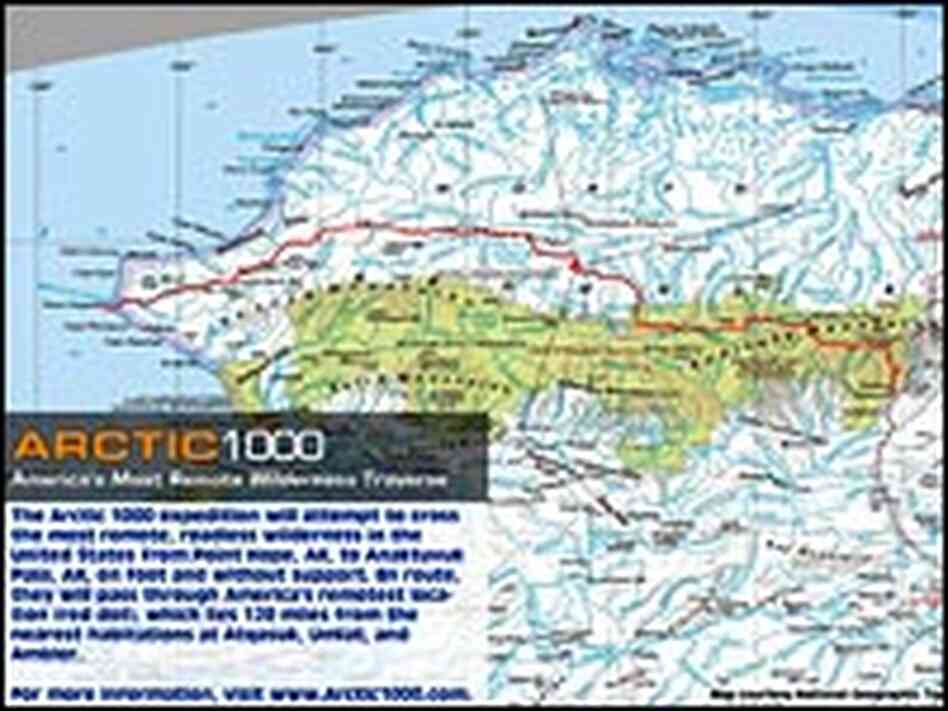 The trio of trekkers are about halfway through their 600-mile march into Alaska's deepest wilderness The trio of trekkers are about halfway through their 600-mile march into Alaska's deepest wilderness
