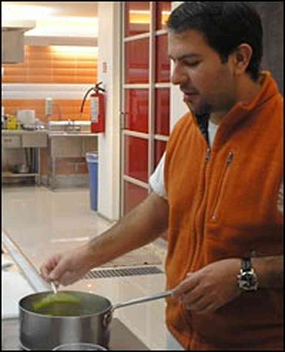 Pujol restaurant owner Enrique Olvera prepares his own take on the traditional Mexican cactus salad. Pujol restaurant owner Enrique Olvera prepares his own take on the traditional Mexican cactus salad.