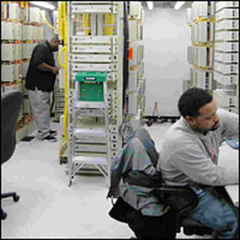 Workers inside One Wilshire Workers inside One Wilshire