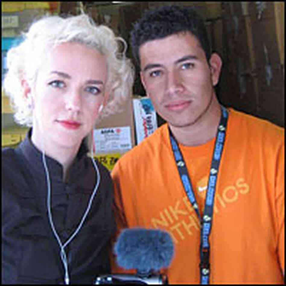Xeni Jardin and Gustavo Cosme of the Forensic Anthropology Foundation of Guatemala