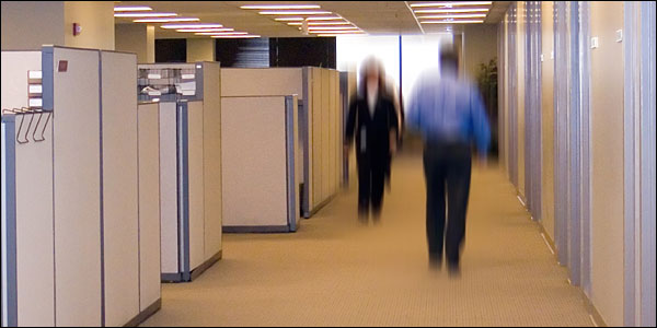 Feeling trapped at work? Maybe it's the low ceilings, cubicles, lack of color and flourescent lighti