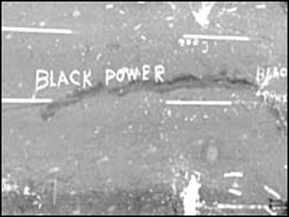 The message "black power" could be seen in an overhead view of a Detroit street during the riots.