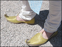 Alladin-style shoes on Charles Phoenix