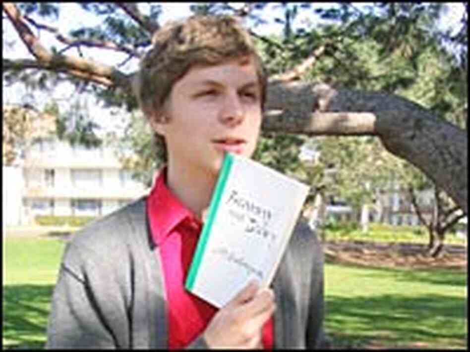 Michael Cera has a mock-contemplative moment.