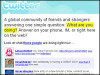 The Twitter service invites you to publicly answer the question,