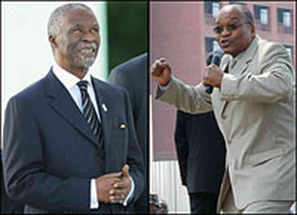 South Africa's President Thabo Mbeki and his one-time deputy, Jacob Zuma. South Africa's President Thabo Mbeki and his one-time deputy, Jacob Zuma.