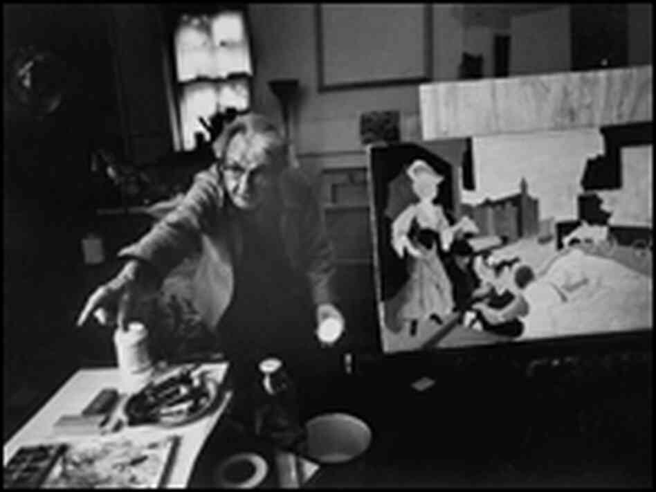 Benton in his studio