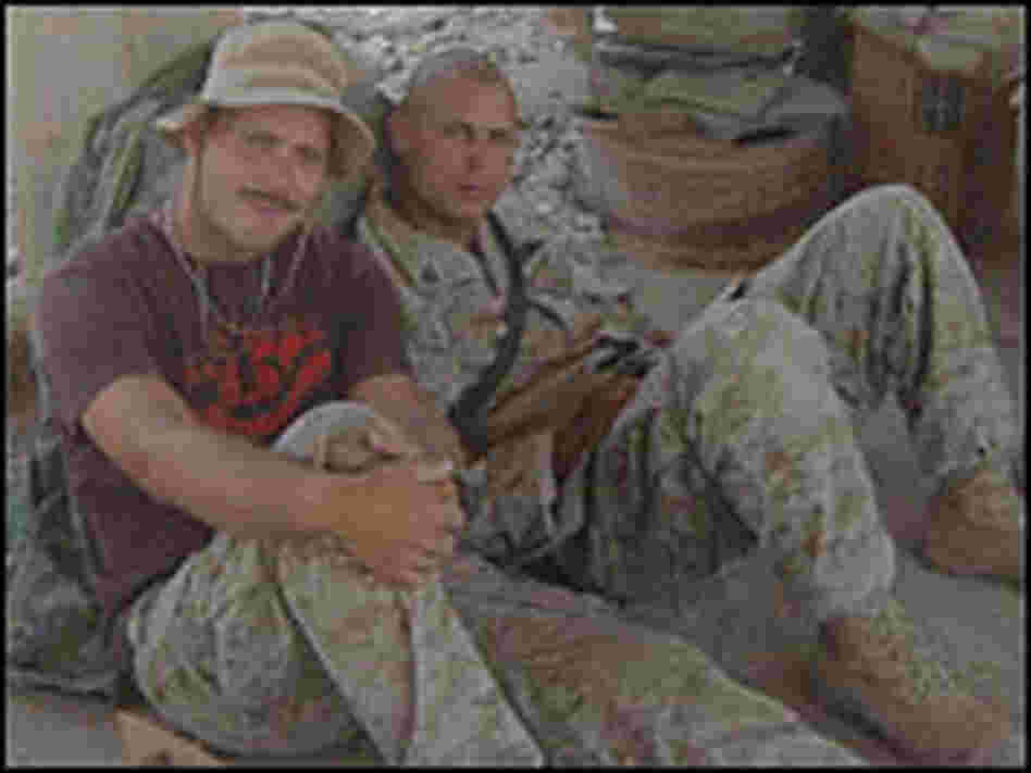 Evan Wright and Sgt. Antonio J. Espera kill time Evan Wright and Sgt. Antonio J. Espera kill time