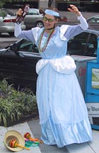 Emily Yoffee performs on a Washington, D.C. street corner.