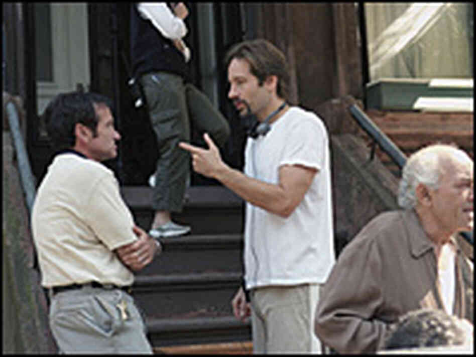 Robin Williams and director David Duchovny on the set of House of D. Robin Williams and director David Duchovny on the set of House of D.