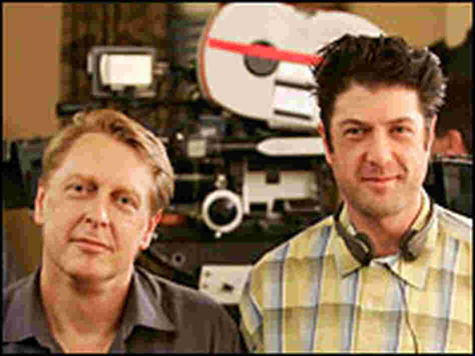 Mark Olsen, Will Scheffer on the set of HBO's 'Big Love'