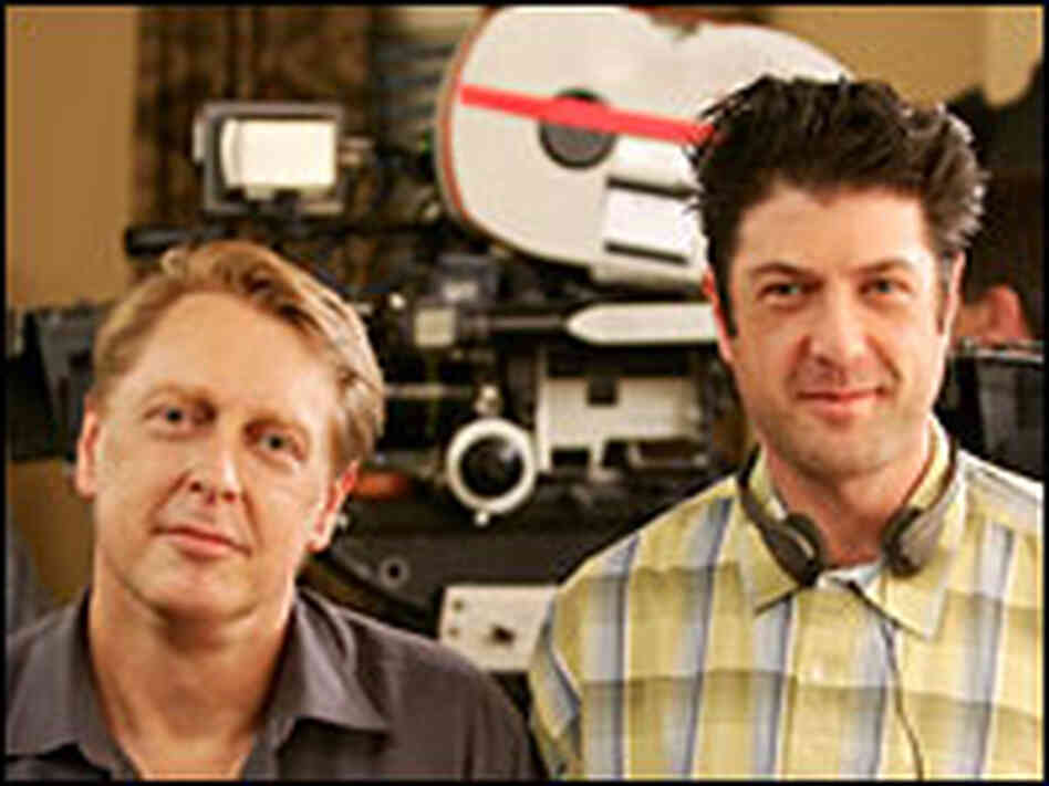 Mark Olsen, Will Scheffer on the set of HBO's 'Big Love'