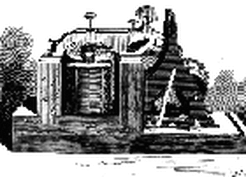A drawing of the first Morse Code telegraph receiver from 1844. A drawing of the first Morse Code telegraph receiver from 1844.