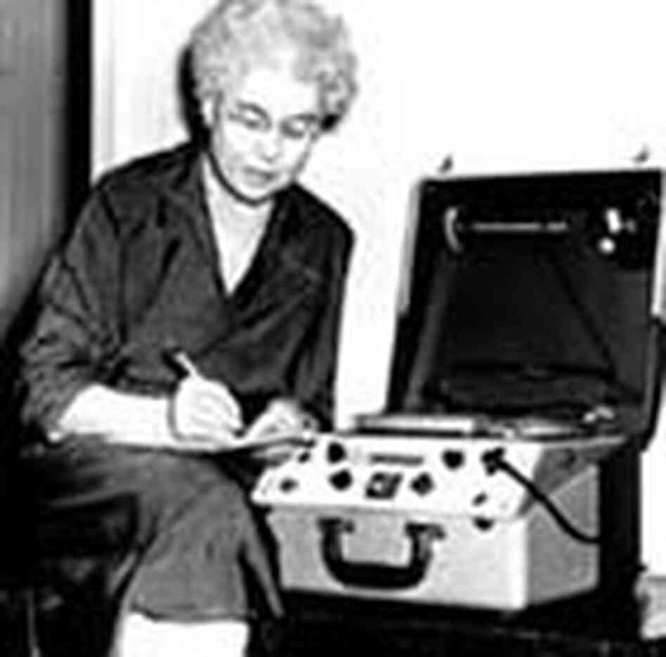 Helen Hartness Flanders listening to a record, photo taken in the 1940s Helen Hartness Flanders listening to a record, photo taken in the 1940s