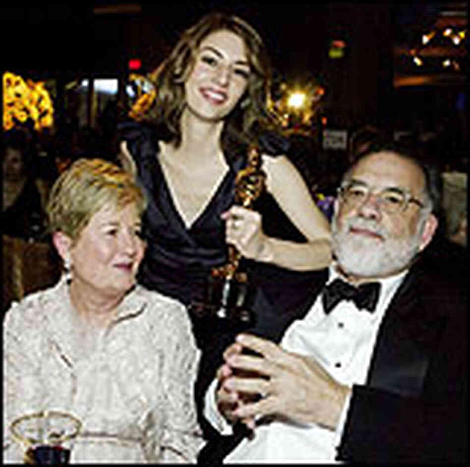 Sophia Coppola and her parents at a ball after the Academy Awards Sophia Coppola and her parents at a ball after the Academy Awards