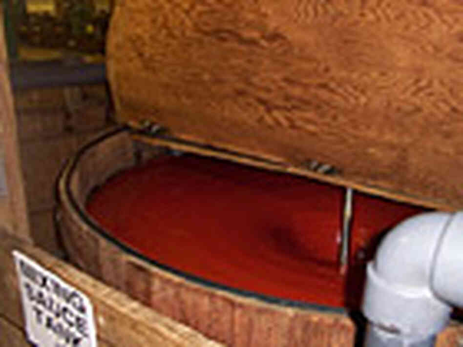 TABASCO sauce is mixed in large vats at the factory TABASCO sauce is mixed in large vats at the factory