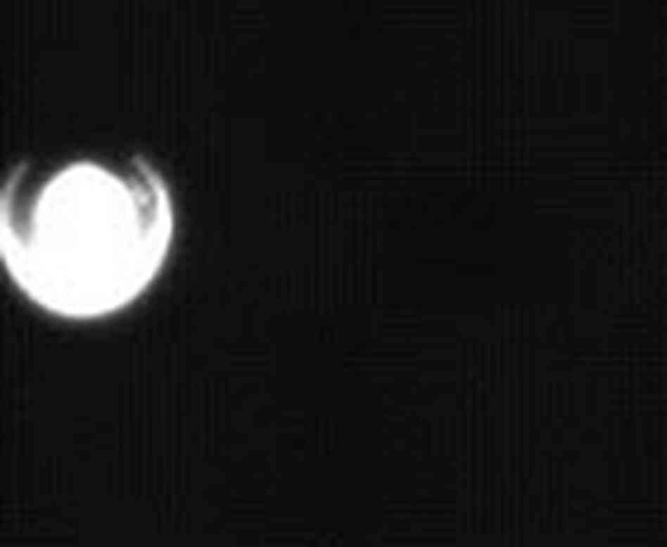Beagle 2 drifts slowly away from Mars Express. Beagle 2 drifts slowly away from Mars Express.