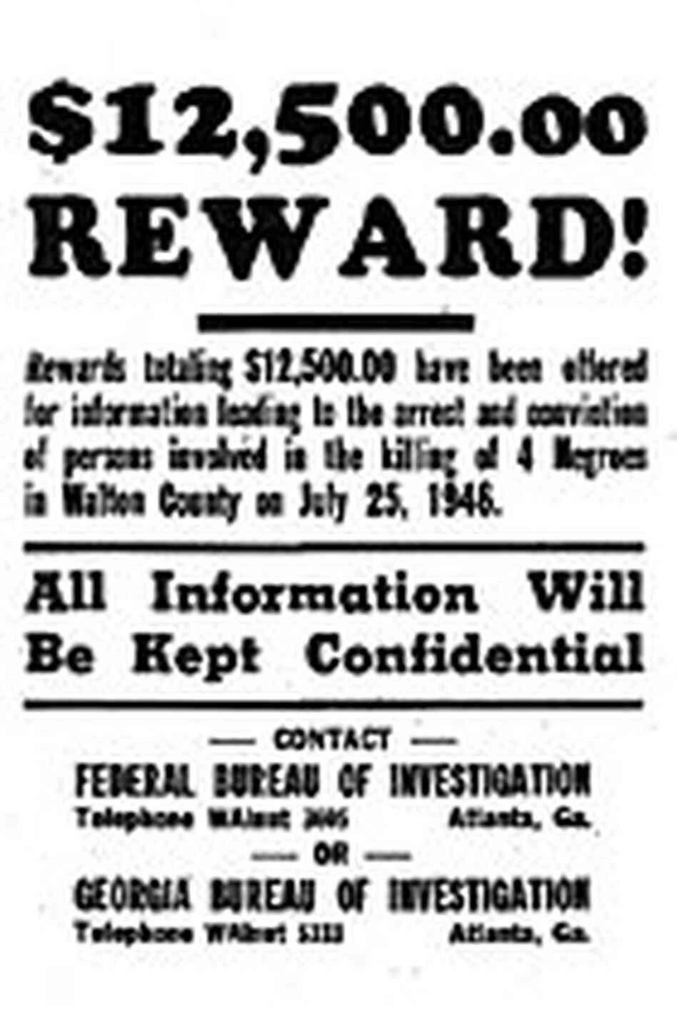 Reward poster Reward poster