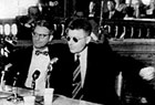 William Mandel testifies before the House Un-American Activities Committee in 1958.