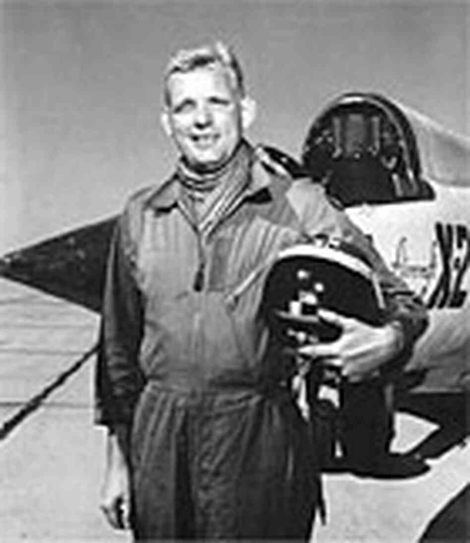 Capt. Iven Kincheloe, with the X-2 rocket research plane. Capt. Iven Kincheloe, with the X-2 rocket research plane.