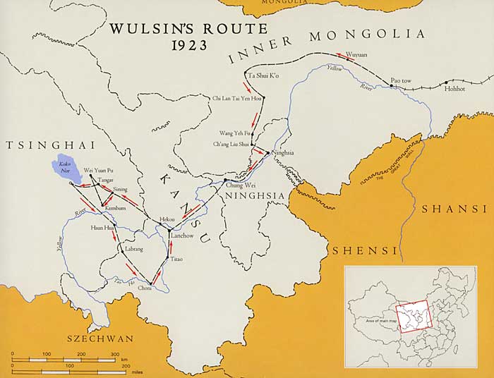 Map of the Wulsin's 1923 Journey.