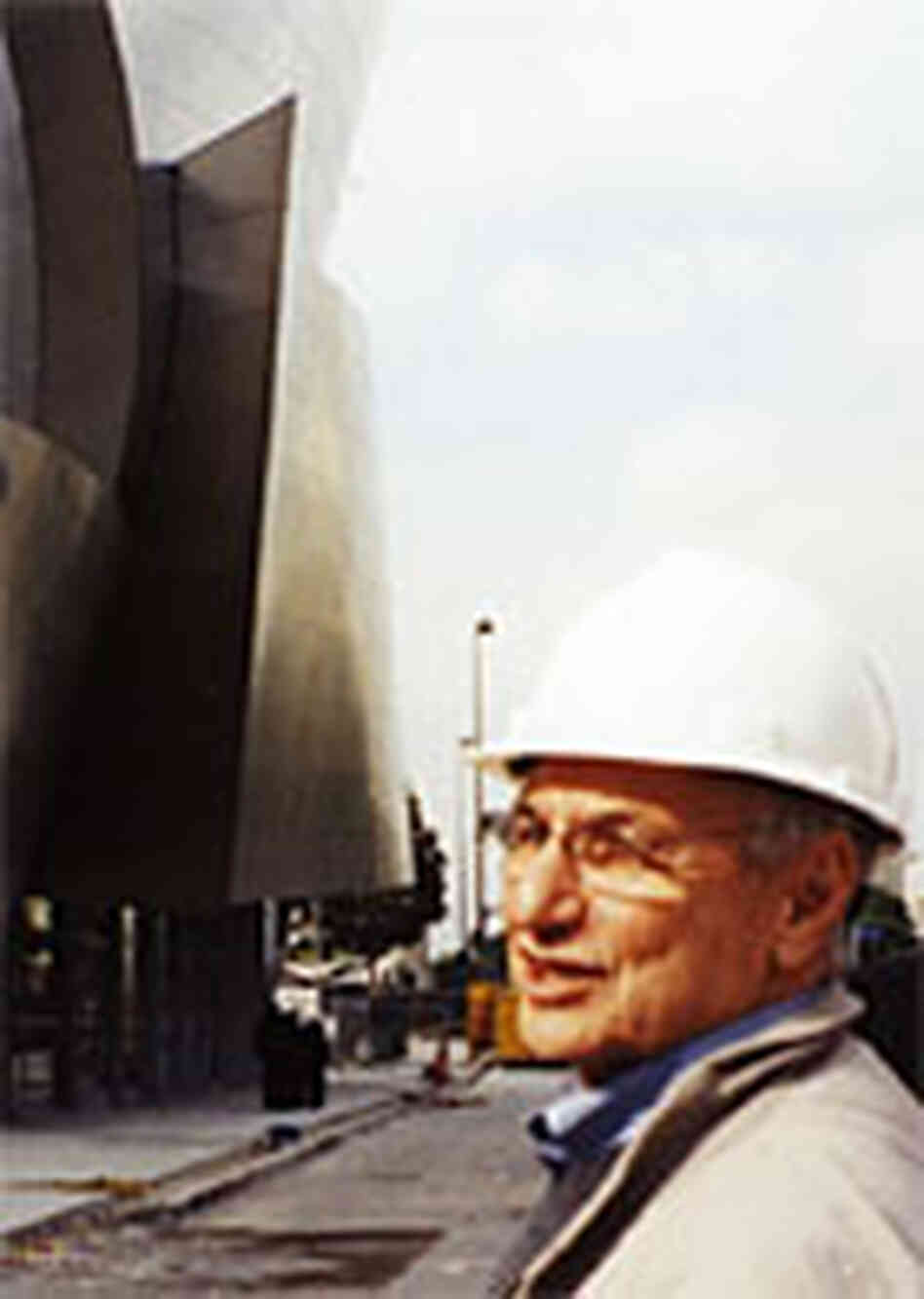 Designer Frank Gehry, outside Walt Disney Concert Hall. Designer Frank Gehry, outside Walt Disney Concert Hall.