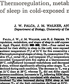 Joe Palca's paper, Thermoregulation, Metabolism and Stages of Sleep in Cold-Exposed Men.