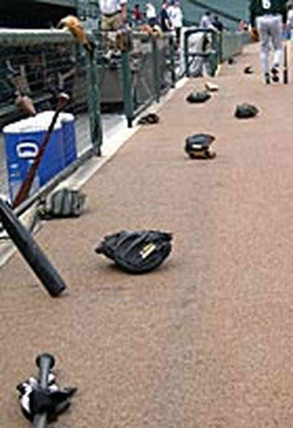 Scattered gloves. Scattered gloves.