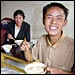 Wang Bin enjoys a bowl of noodles with his mother, Liu Fengping. She hopes her 21-year-old son will marry, but women are scarce; Photo: Rob Gifford, NPR