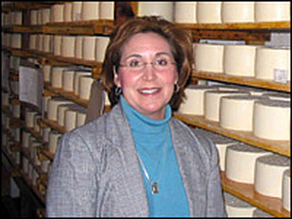 Maytag Farms president Myrna VerPloeg in her company's cheese-making facility. Maytag Farms president Myrna VerPloeg in her company's cheese-making facility.