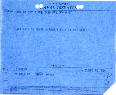 Dispatch from Adm. Kimmel 