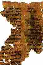 A fragment in Aramaic from the Dead Sea Scrolls.
