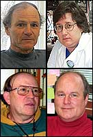 Top, Bruce Chesebro and Sue Priola. Bottom, left to right, Rick Race, Byron Caughey.