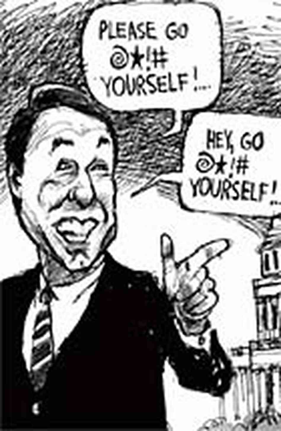 In the style of Dick Cheney, Sen. John Edwards tries to act vice-presidential. In the style of Dick Cheney, Sen. John Edwards tries to act vice-presidential.