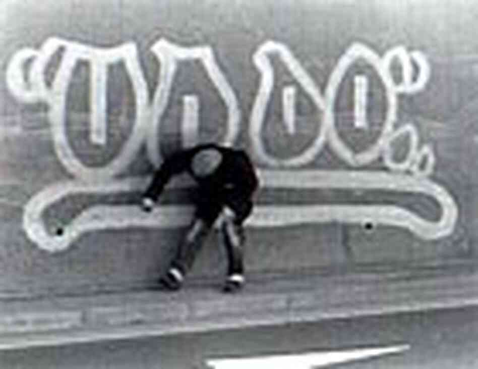 Moose draws on a dirty tunnel wall in Leeds, England. Moose draws on a dirty tunnel wall in Leeds, England.