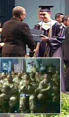 Chris Hochstetler receives his diploma.